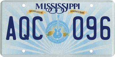 MS license plate AQC096