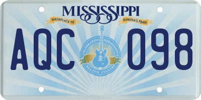 MS license plate AQC098
