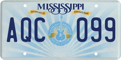MS license plate AQC099