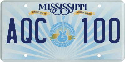 MS license plate AQC100