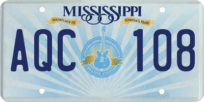 MS license plate AQC108