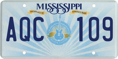 MS license plate AQC109