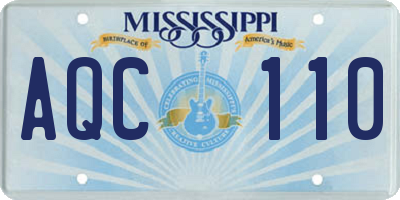 MS license plate AQC110