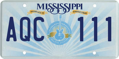 MS license plate AQC111