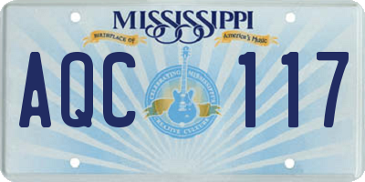 MS license plate AQC117