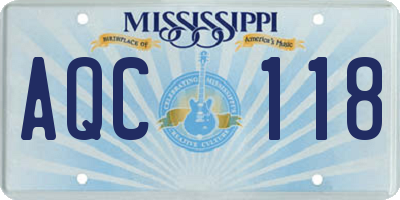 MS license plate AQC118