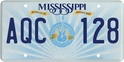 MS license plate AQC128