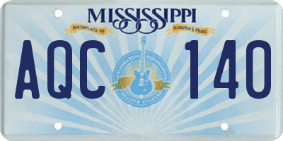 MS license plate AQC140