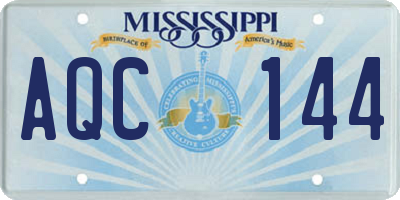 MS license plate AQC144