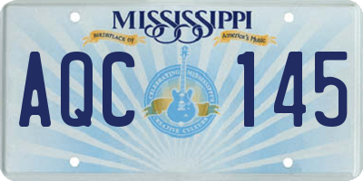 MS license plate AQC145