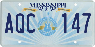 MS license plate AQC147