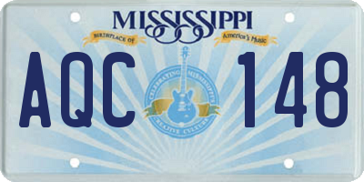 MS license plate AQC148