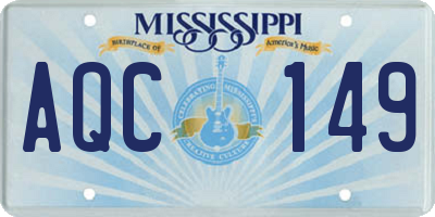 MS license plate AQC149