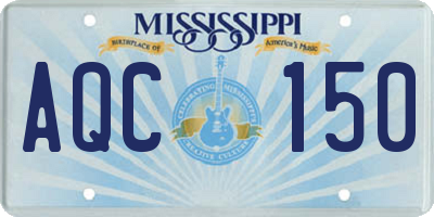 MS license plate AQC150