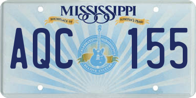 MS license plate AQC155
