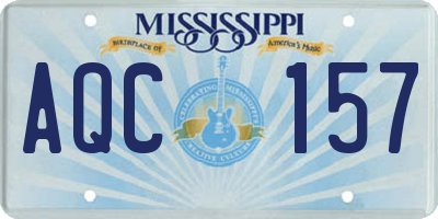 MS license plate AQC157