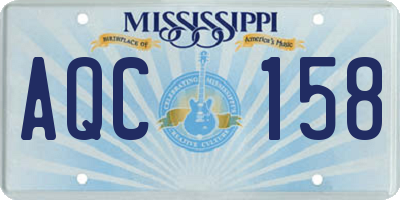 MS license plate AQC158