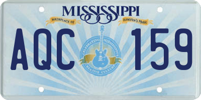 MS license plate AQC159