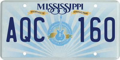 MS license plate AQC160