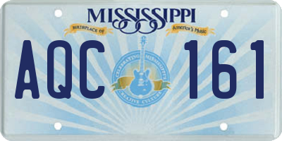 MS license plate AQC161