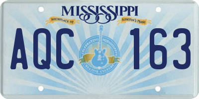 MS license plate AQC163