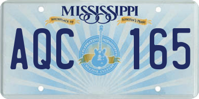 MS license plate AQC165