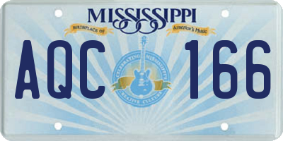 MS license plate AQC166