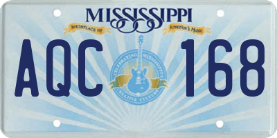 MS license plate AQC168