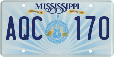 MS license plate AQC170