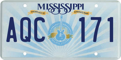 MS license plate AQC171