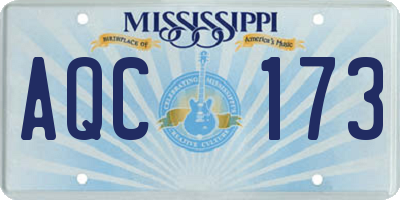 MS license plate AQC173