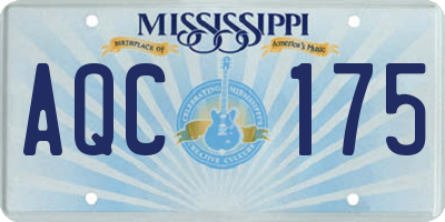 MS license plate AQC175