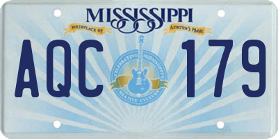 MS license plate AQC179