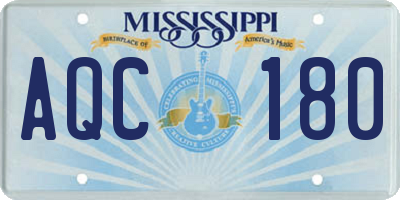MS license plate AQC180
