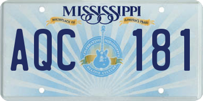 MS license plate AQC181