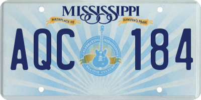 MS license plate AQC184