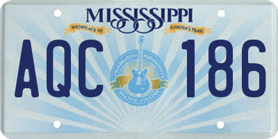 MS license plate AQC186