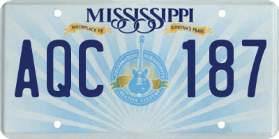 MS license plate AQC187