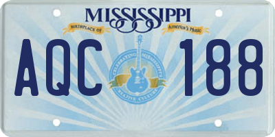 MS license plate AQC188