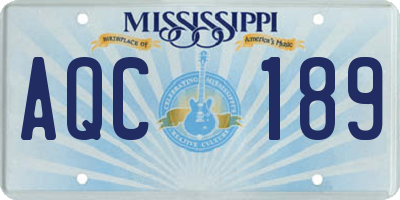 MS license plate AQC189