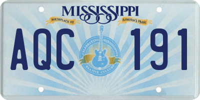 MS license plate AQC191
