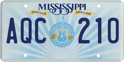 MS license plate AQC210
