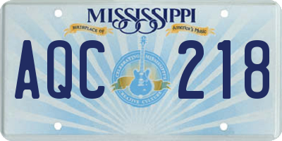 MS license plate AQC218