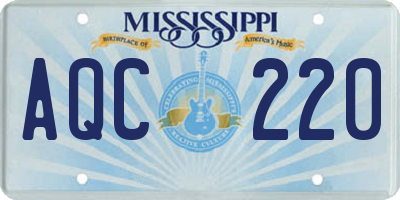 MS license plate AQC220