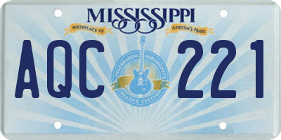MS license plate AQC221