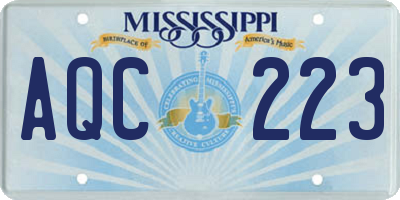 MS license plate AQC223