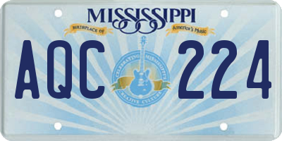 MS license plate AQC224