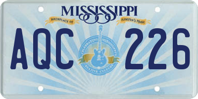 MS license plate AQC226