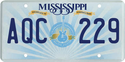 MS license plate AQC229