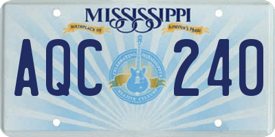 MS license plate AQC240